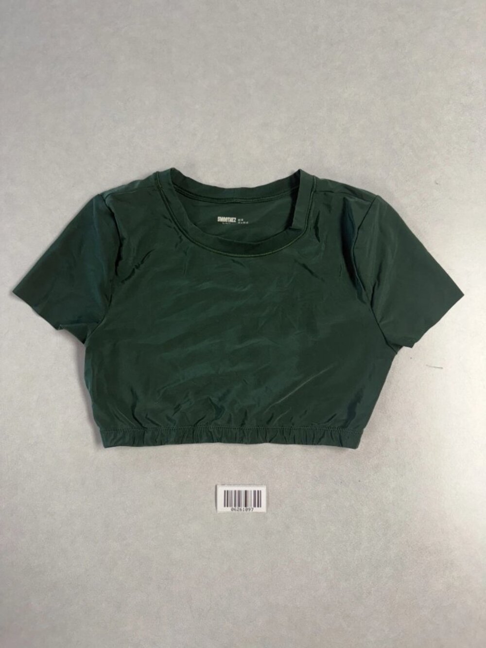 WORN Aerie Smoothez Womens Ribbed Trim Crop Top Green Size M